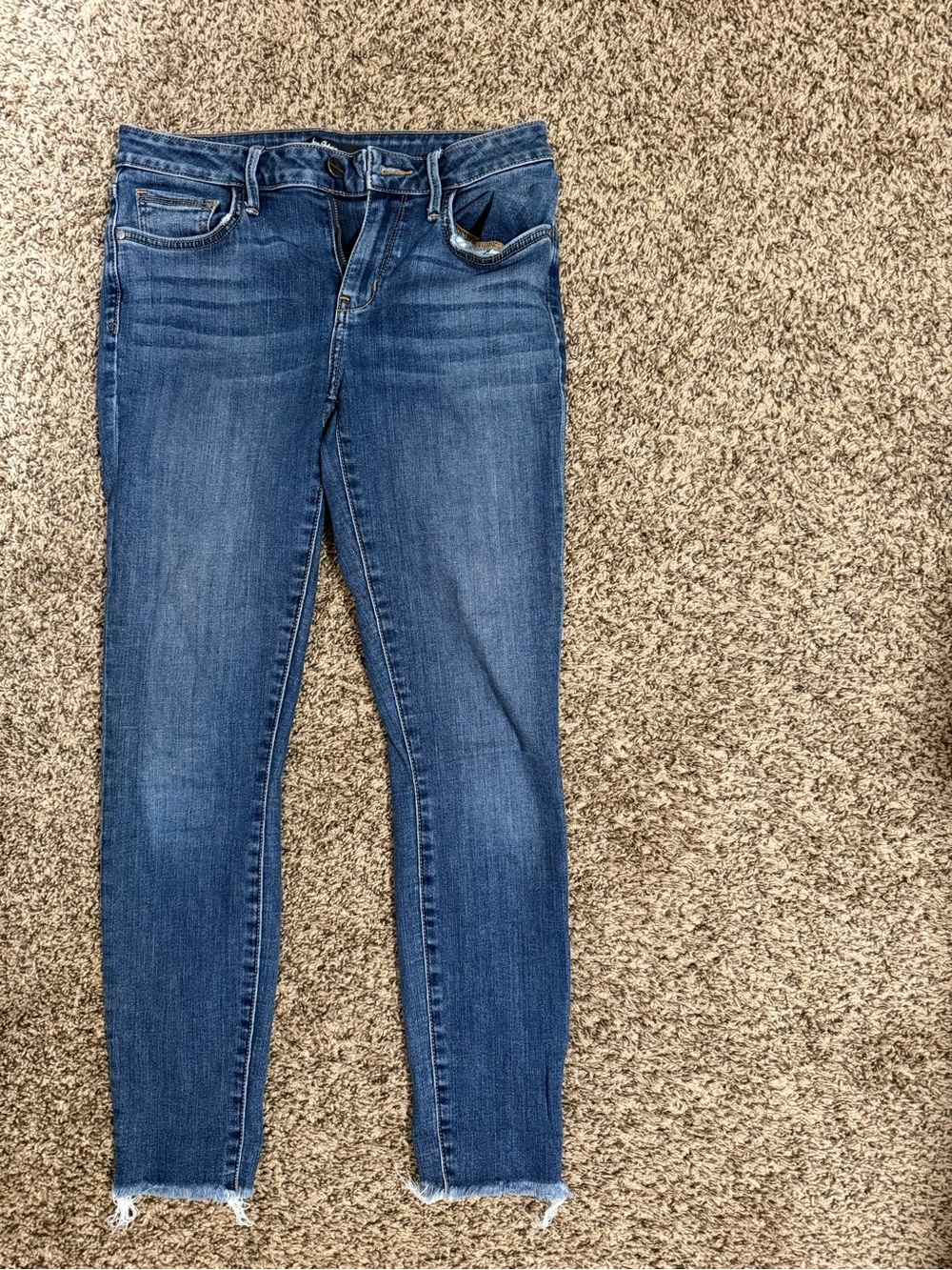 Sam Edelman Dark Wash Skinny Jeans with Frayed Hem